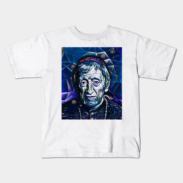 John Henry Newman Dark night Portrait | John Henry Newman Artwork 5 Kids T-Shirt by JustLit